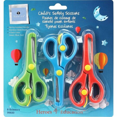 SPARCO Child Safety Scissors, 6/PK, AST PK SPR99830